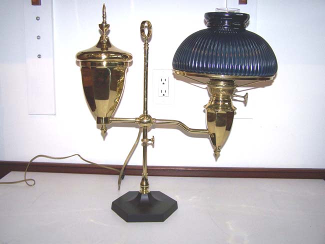 An Impressive late 19th century American Brass Student Lamp